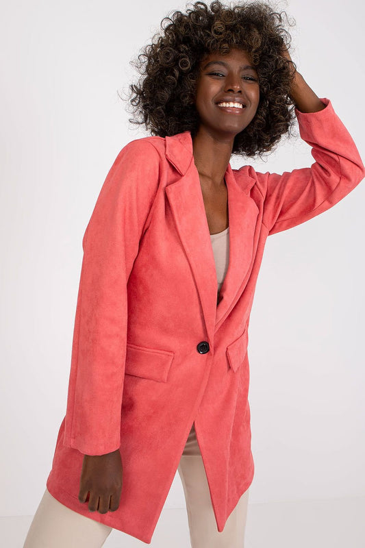 long sleeve pink long sleeve jacket front view