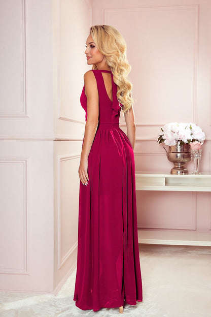 red maxi long dress alternate angle