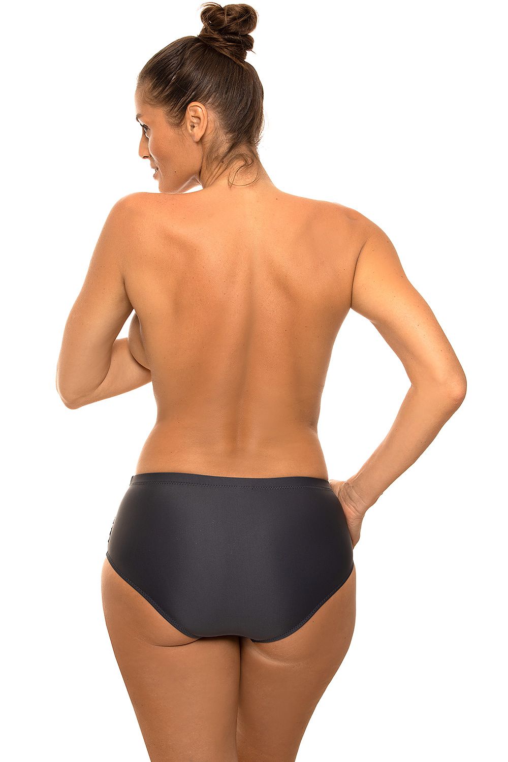 black swimming panties back view