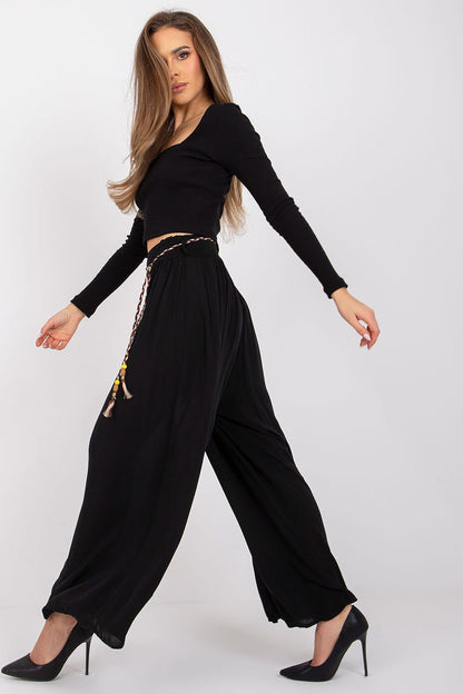 belted black belted women trousers alternate angle