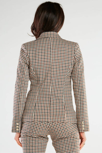 brown jacket detail view