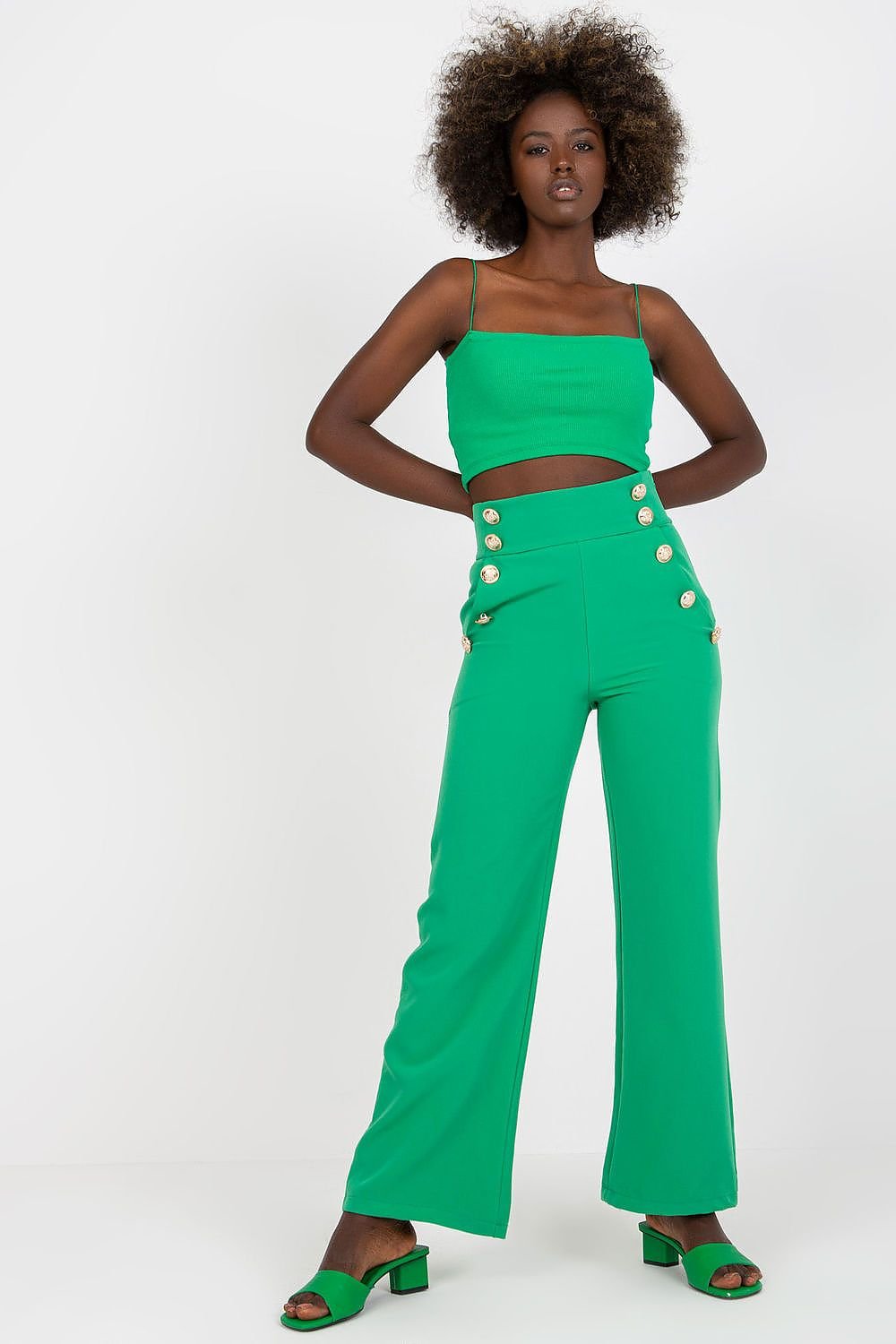 green women trousers front view