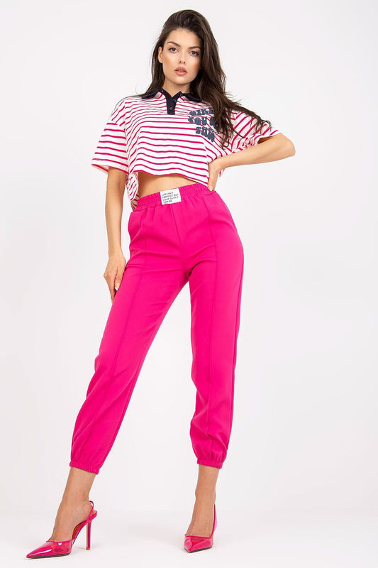pink women trousers front view