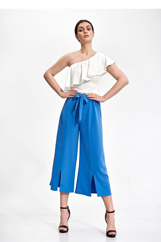 blue women trousers front view