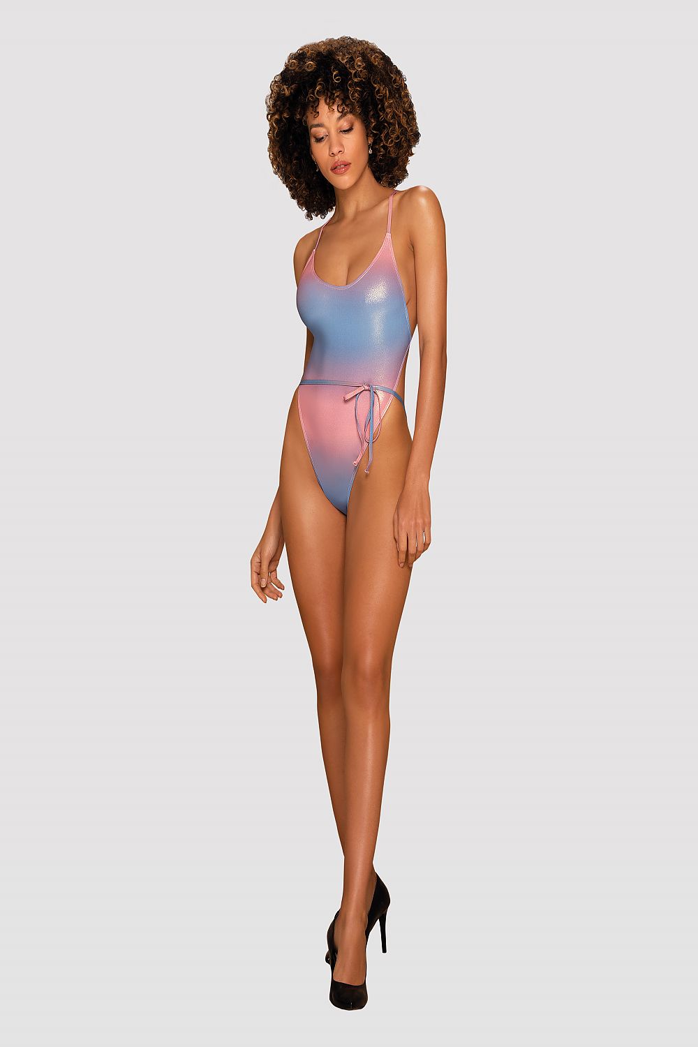 multicolor swimsuit one piece front view