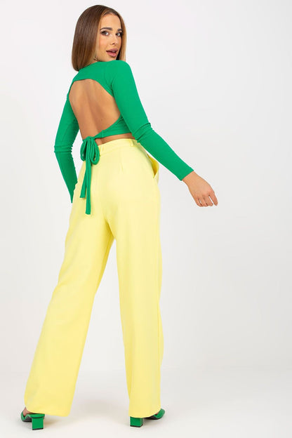yellow women trousers alternate angle
