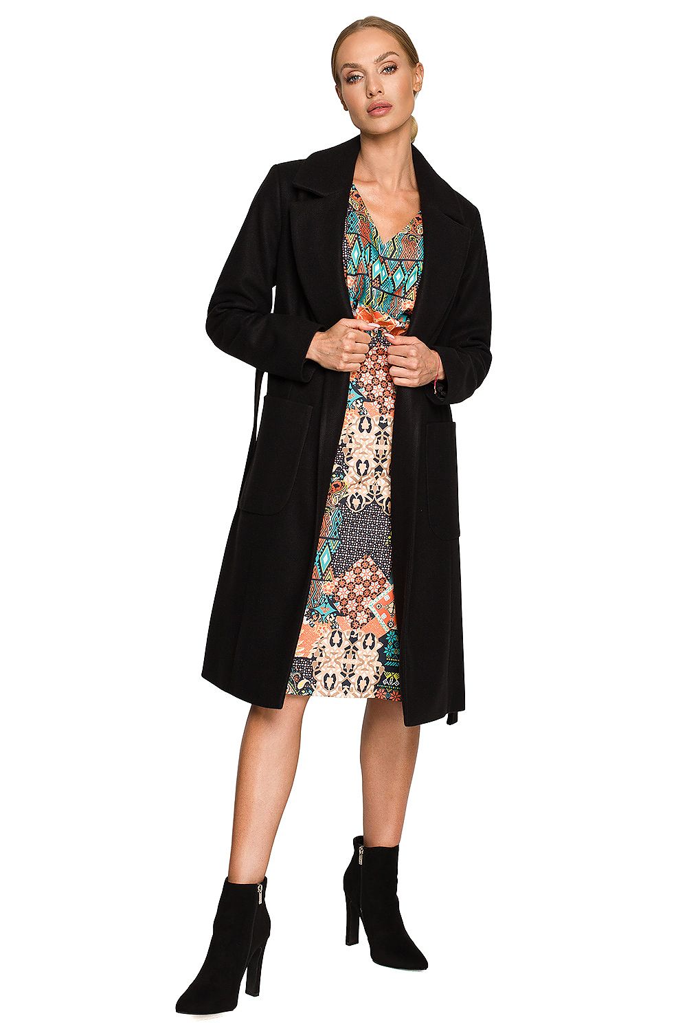 black belted coat alternate angle