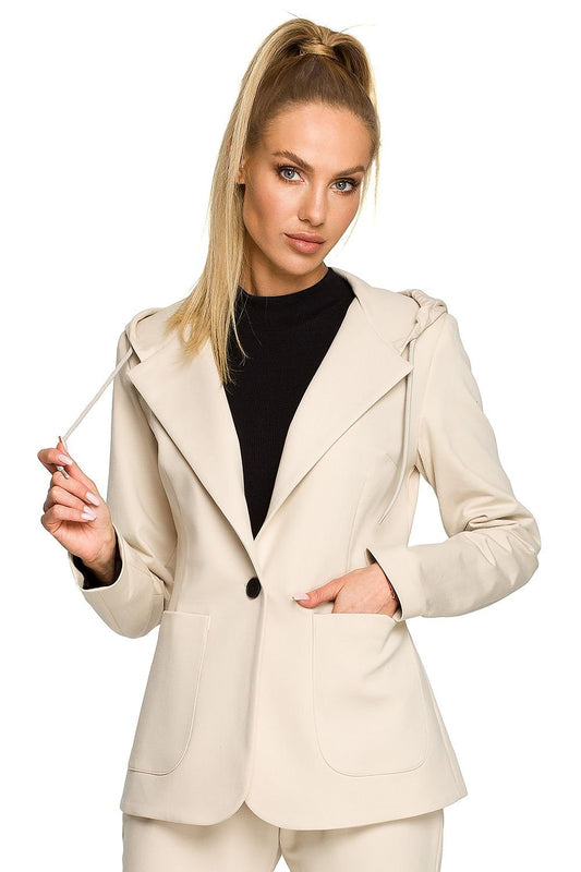 beige jacket front view
