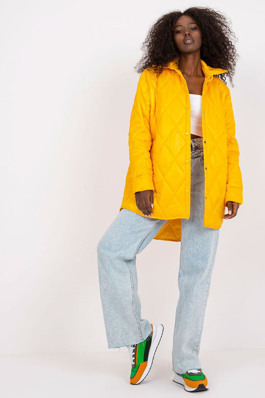 yellow long sleeve jacket front view