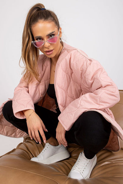 pink long sleeve jacket alternate angle