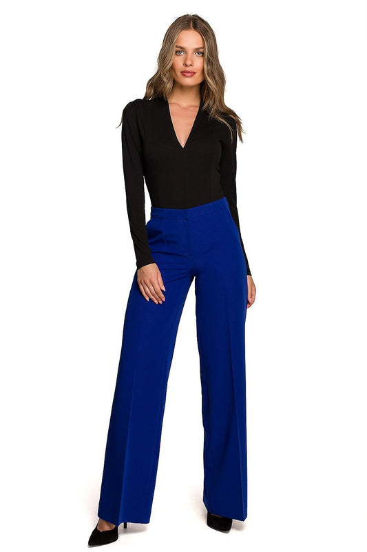 mini maxi blue mini maxi women trousers front view