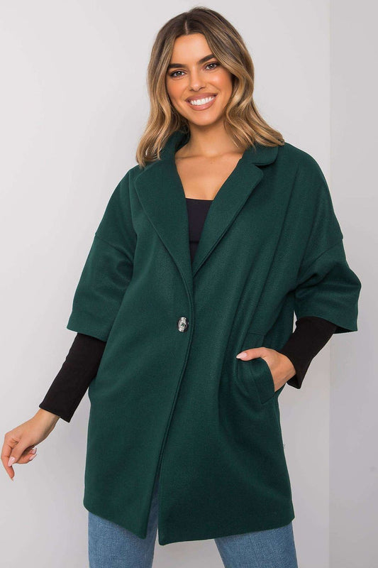 green coat front view