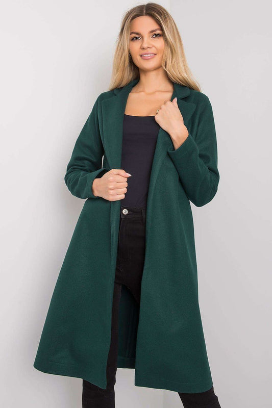green coat front view