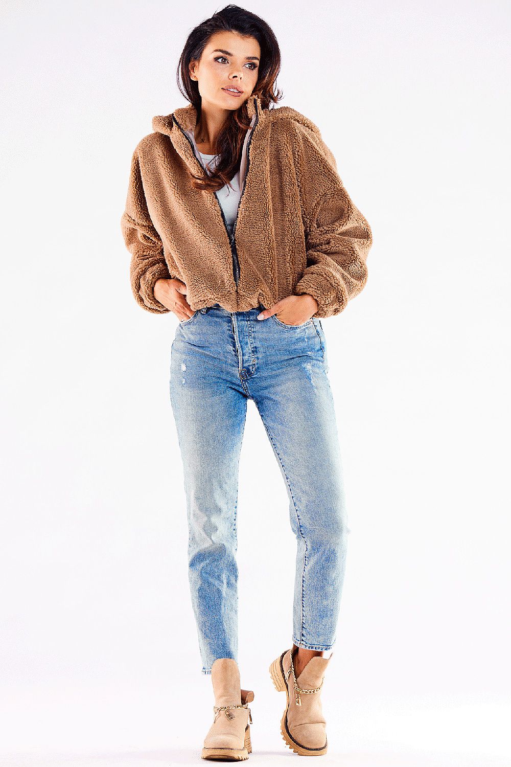 brown ribbed jacket alternate angle