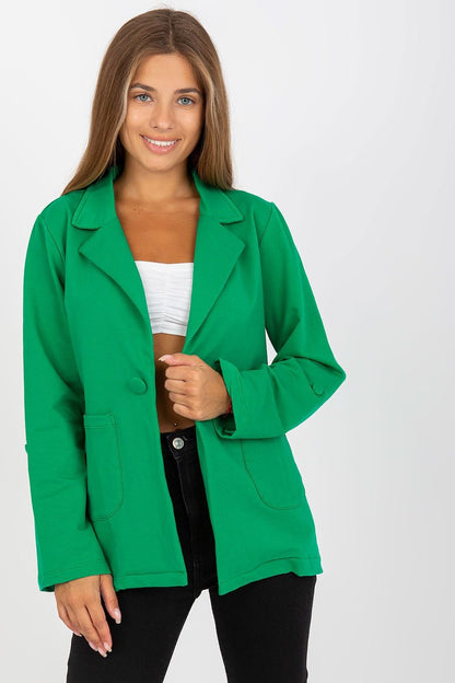 green jacket front view