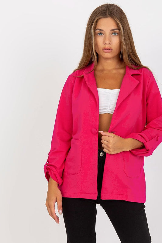 pink jacket front view