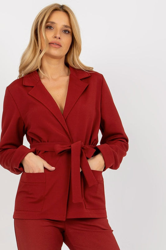 long sleeve red long sleeve jacket front view