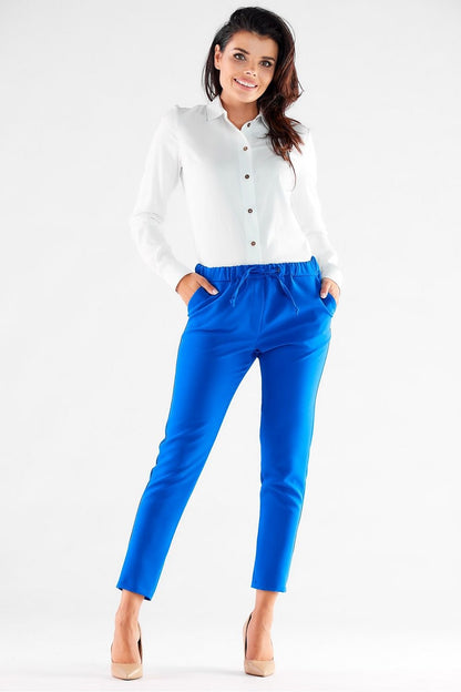 blue women trousers front view