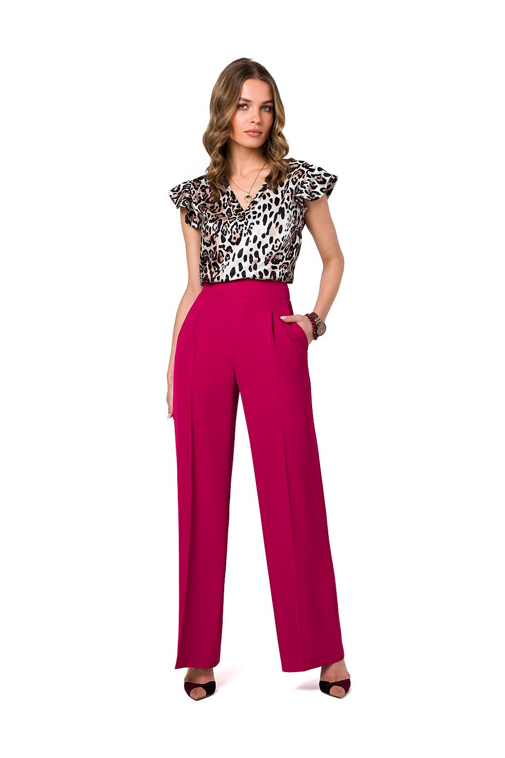 violet women trousers front view