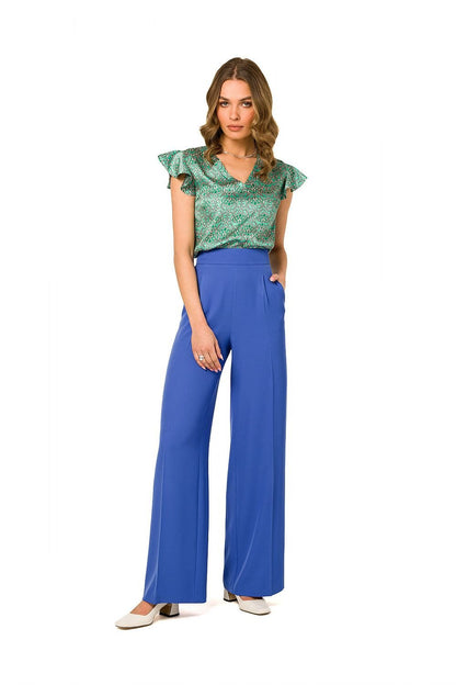 blue women trousers front view