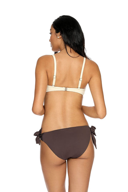 beige swimsuit two piece detail view