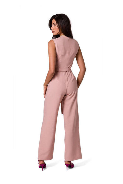 pink belted sleeveless suit alternate angle