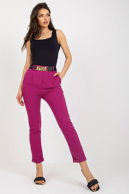 belted violet belted women trousers front view