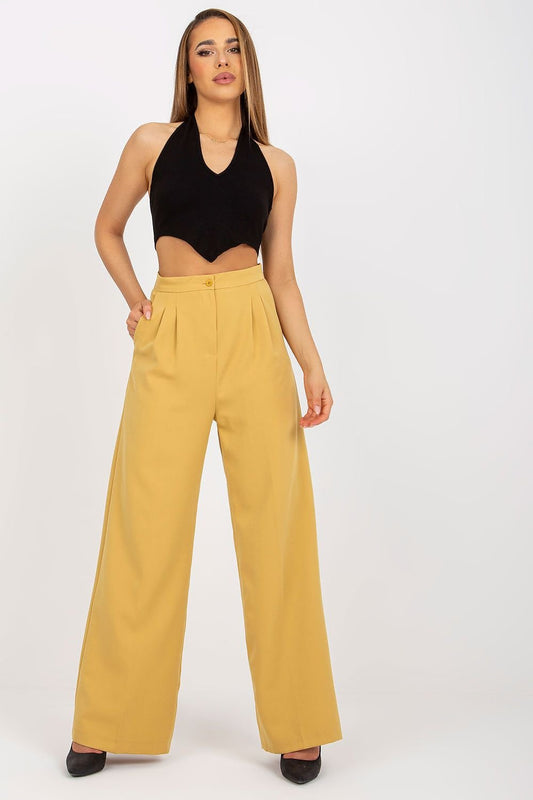yellow trousers front view