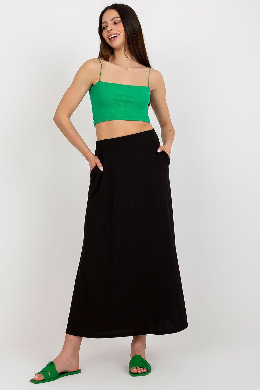 black long skirt front view
