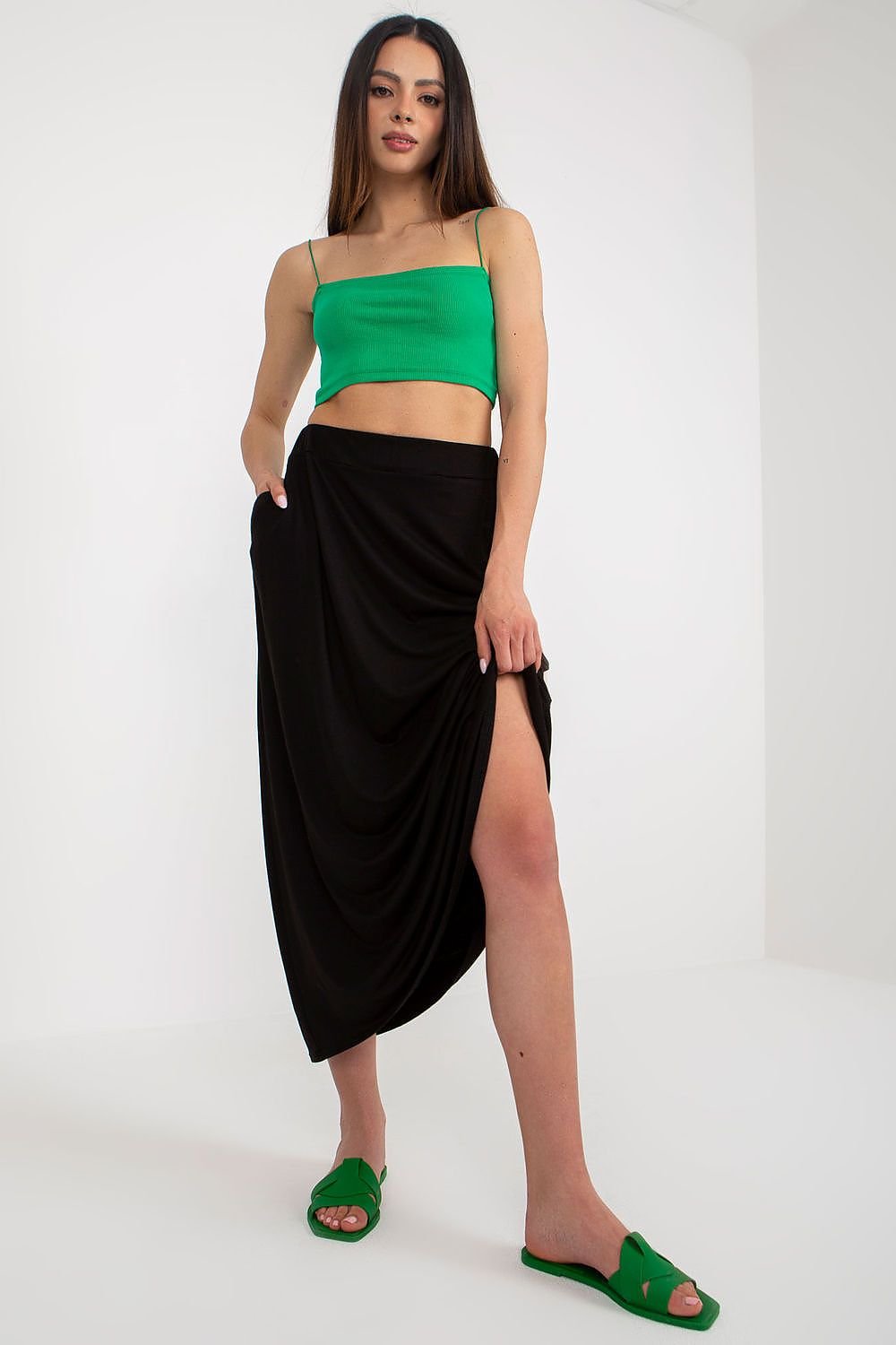 black long skirt alternate angle