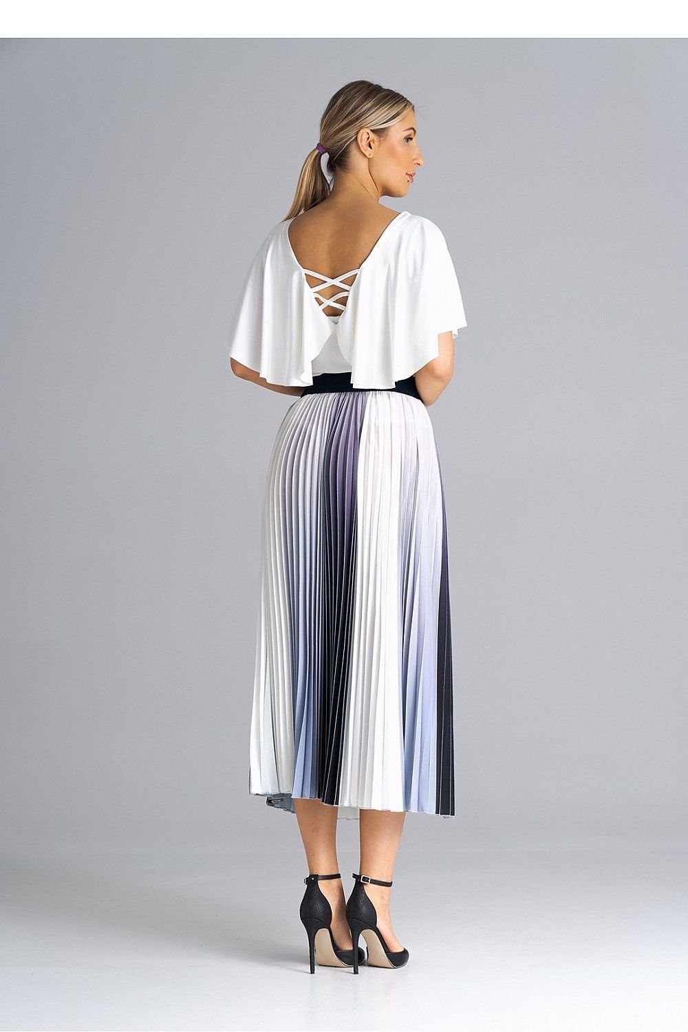 multicolor pleated midi skirt view 7