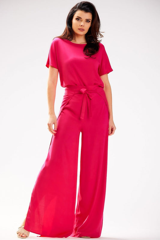 pink women trousers front view