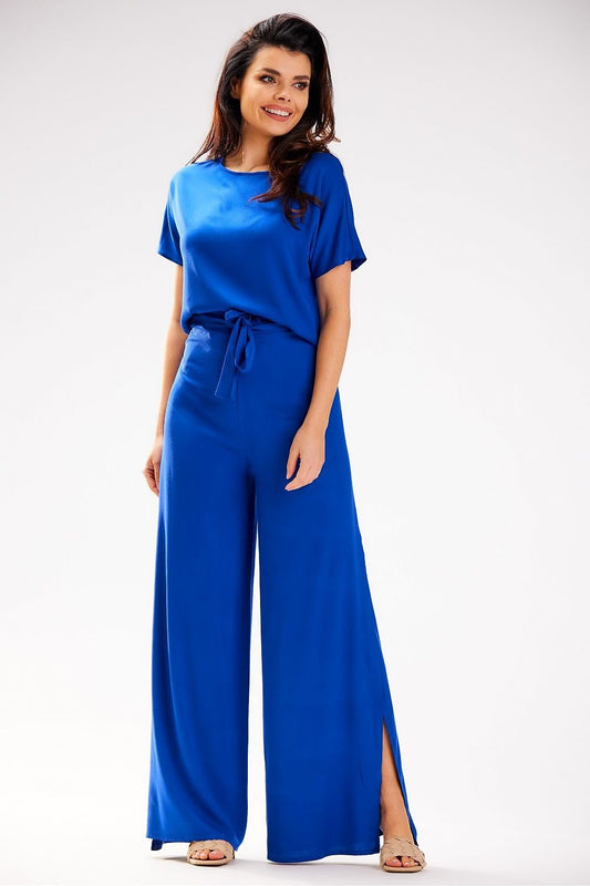 blue women trousers front view