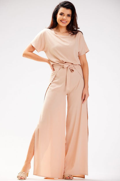 beige women trousers front view