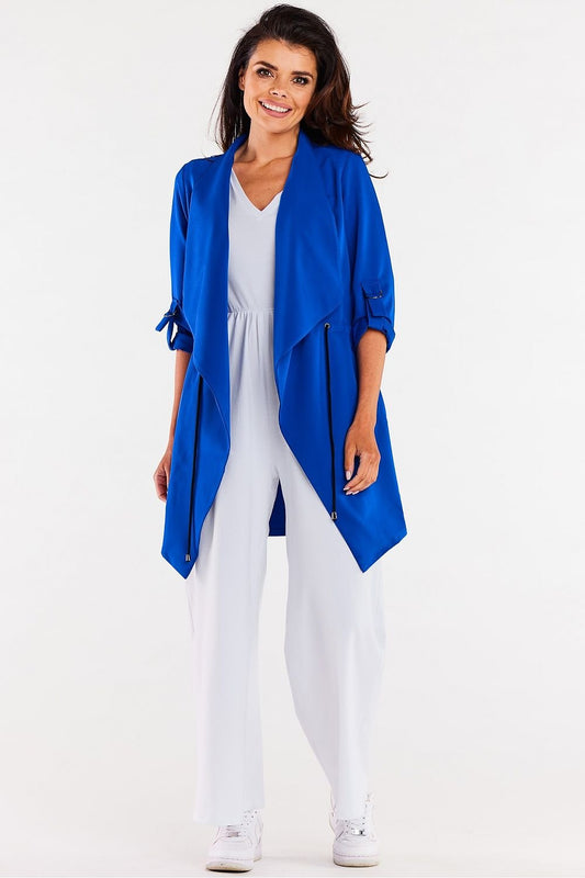 long sleeve blue long sleeve jacket front view