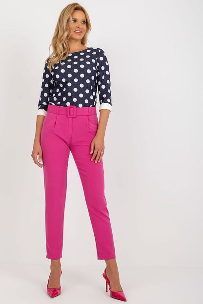 belted pink belted women trousers front view