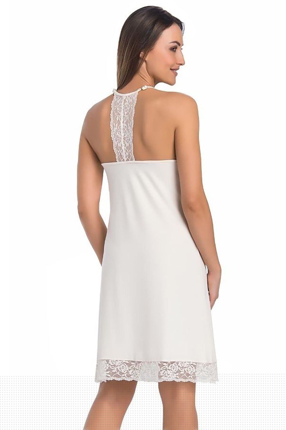 beige lace flared sexy shirt alternate angle