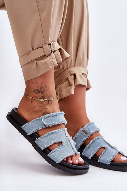 blue flip-flops detail view