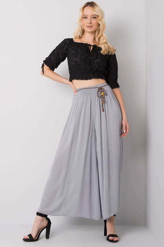 belted grey belted women trousers front view