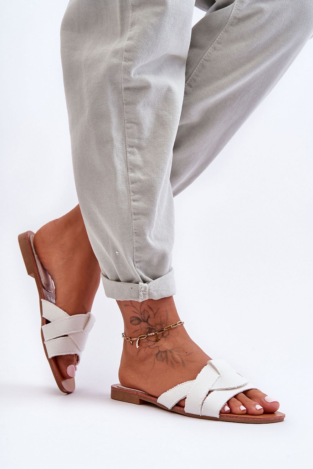 white lace flip-flops alternate angle