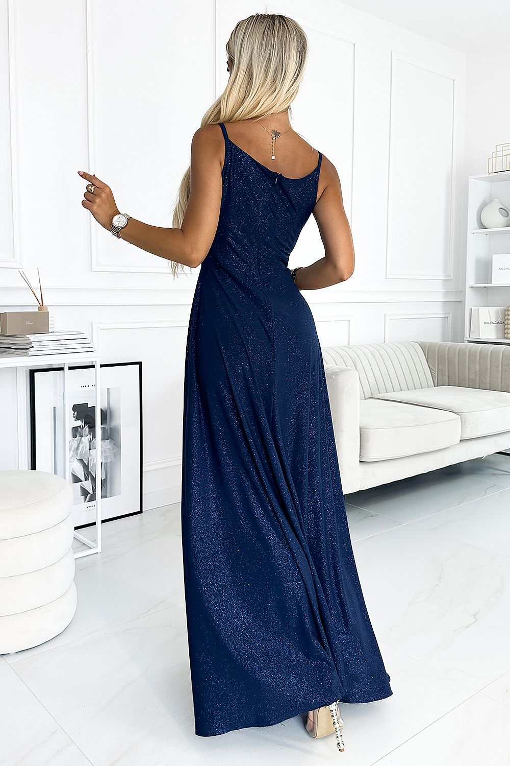 blue strapless maxi long dress view 14