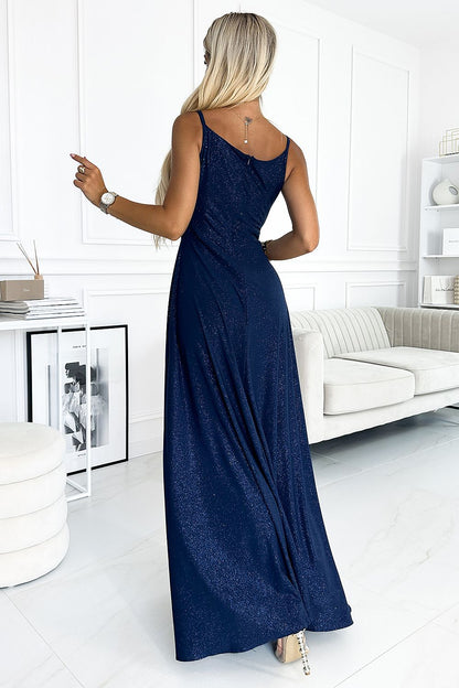 blue strapless maxi long dress view 14