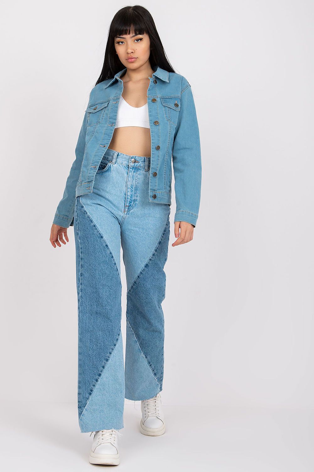 blue jacket back view