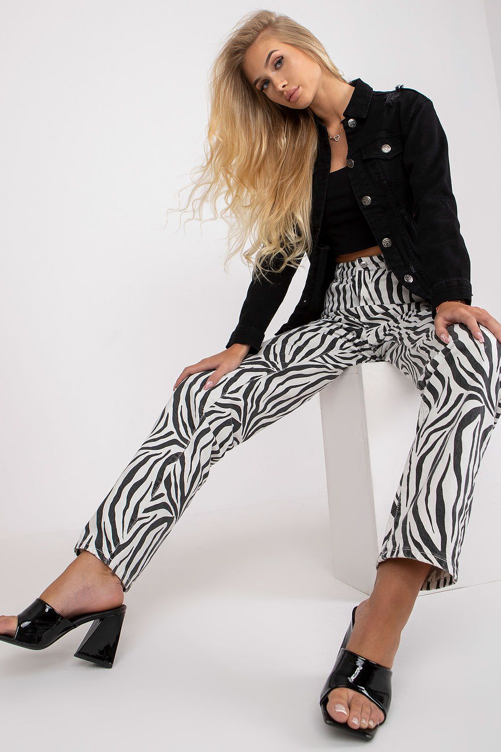 black long sleeve jacket front view