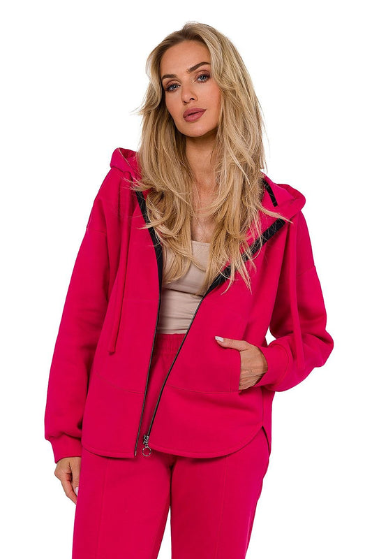 pink long sleeve sweatshirt front view