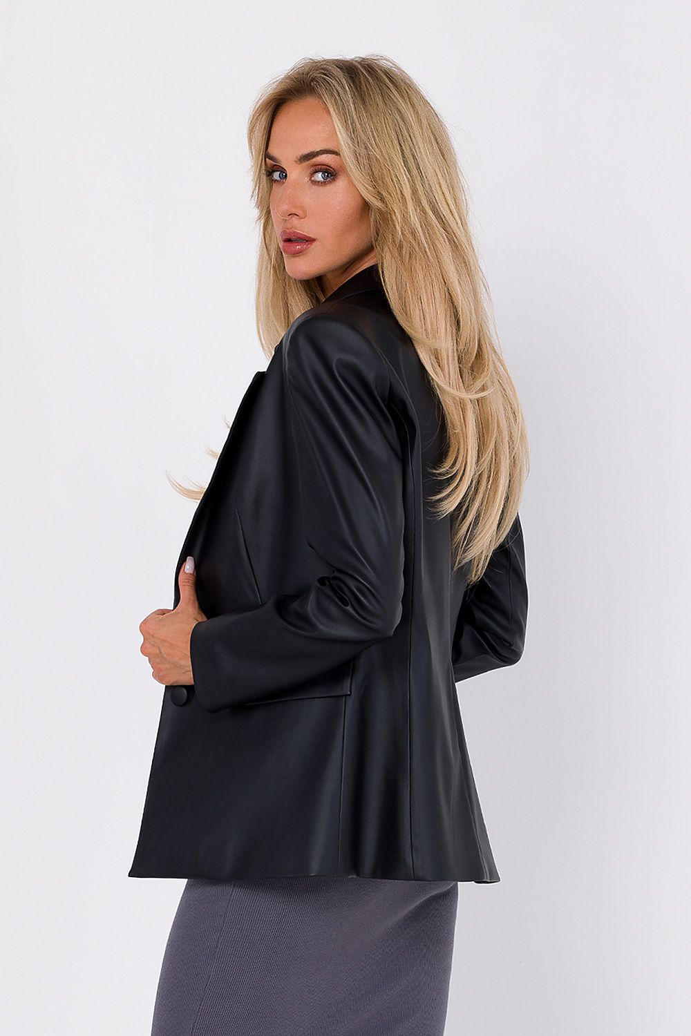 long sleeve black long sleeve jacket detail view