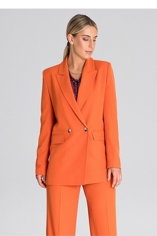 long sleeve orange long sleeve jacket front view