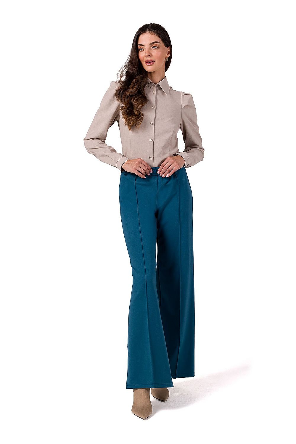blue women trousers front view