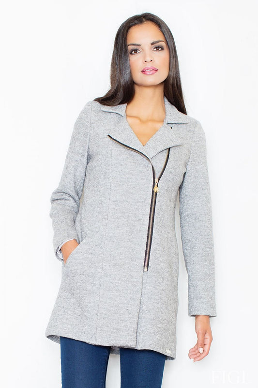 grey coat front view