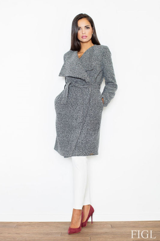 grey coat front view